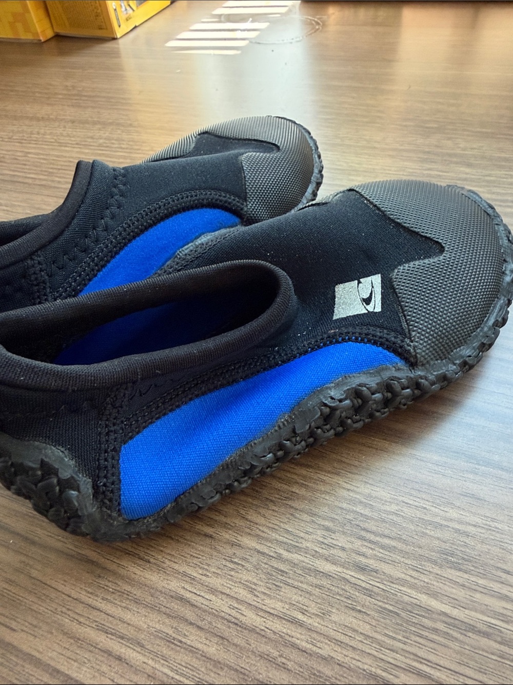 O'Neill Kids Black and Bright Blue Slip-On Water Shoes